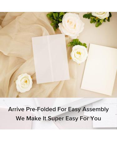 Puremigo 100 Pack Pre-Folded Vellum Jackets for 5x7 Invitations - Transparent 115GSM Wedding Wraps - Buy Online on GoSupps.com