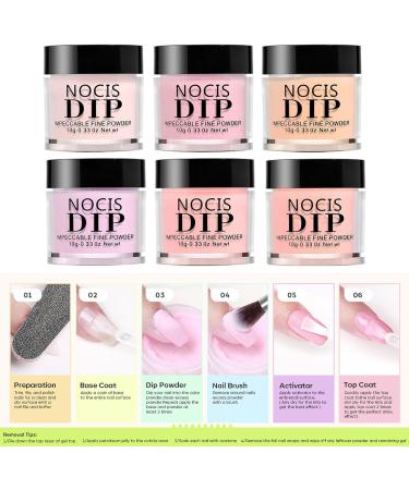 Kit de poudre de trempage pour ongles kit poudre trempage translucide 6 couleurs manucure fran aise longue dur e pour d butant en salon domicile - Buy Online on GoSupps.com