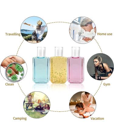 Foochy 60 Pack Clear Hand Sanitizer Bottles - 60ml/2oz - BPA/Parabens Free | Refillable Flip-Top Bottles for Hand Sanitizer, Shampoo, Lotion, etc - Buy Online on GoSupps.com