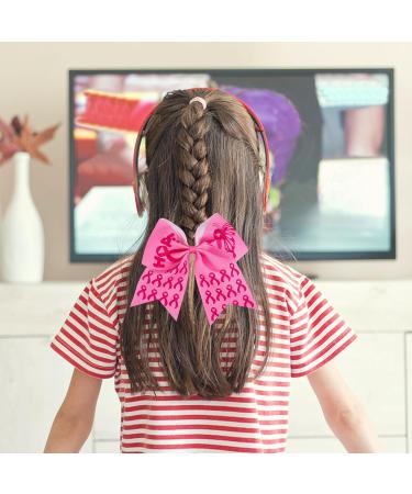 Breast Cancer Cheer Bow Breast Cancer Awareness Cheer Bow 7inch Ribbon Hair Bow Pink Cheer Bows Cheerleader Bows Cheerleading Ponytail Holder Hair Accessories for Breast Cancer Month (Style B - Buy Online on GoSupps.com
