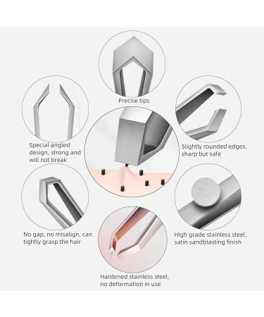 AUSOMTEK Stainless Steel Beard & Eyebrow Tweezers | Fine Hair Removal Tool with 5mm Tip | White Hair Plucking | Clear Box | 1 Pack - Buy Online on GoSupps.com