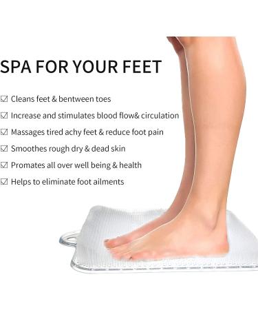Newthinking Shower Foot Scrubber Massager | Exfoliating Feet Spa with Suction Cup | Improve Circulation & Reduce Foot Pain | Clear White - Buy Online on GoSupps.com