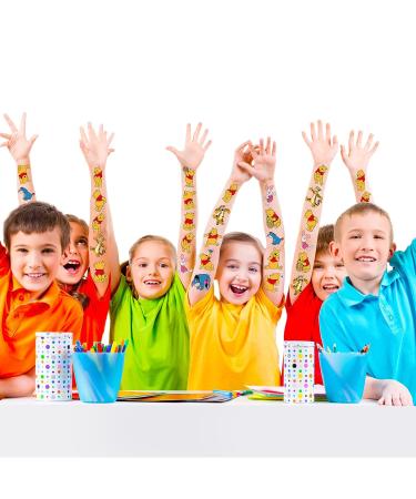 Winnie Birthday Party Supplies: 34Pcs Temporary Tattoo Favors - Removable Fake Stickers for Goody Bags - Winnie Birthday Decorations - Buy Online on GoSupps.com