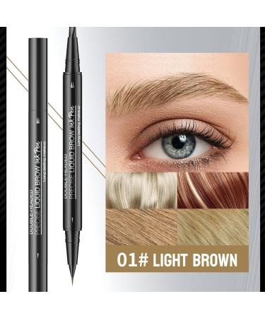 Curved eyebrow pen Natural Eyebrow Pen 2in1 eyebrow pencil eyebrow pencil eyebrow pen 2 fork tip natural waterproof eyebrow pen with micro fork tip and precise - Buy Online on GoSupps.com