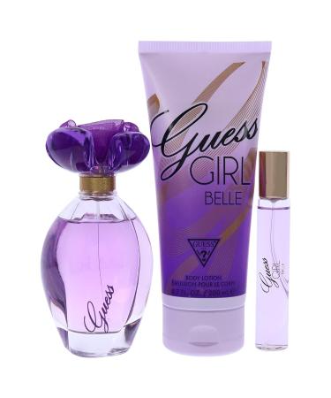 Guess Girl Belle 3 Pc Gift Set 3.4oz EDT Spray 0.5oz EDP Travel Spray 6.7oz Body Lotion GIFTSET - Buy Online on GoSupps.com