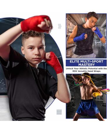 Buy RDX 2.5m Boxing Bandages for Kids - Elastic Hand Wraps with Thumb Loop for MMA Muay Thai Kickboxing & Sparring - Black Boxing Hand Wraps - Buy Online on GoSupps.com
