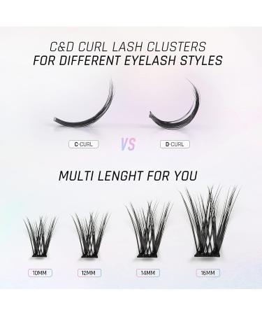 LANKIZ DIY Wispy Lash Clusters Individual Extensions 120 Clusters C+ D Mix Curl - Soft Lightweight 10-16mm Wide Band Mix Style Cluster Lashes | Home Use - Buy Online on GoSupps.com