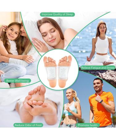 100Pcs Detox Foot Pads for Stress Relief & Better Sleep | Natural Ingredients Bamboo Vinegar & Ginger | Deep Cleansing Foot Patch (White) - Buy Online on GoSupps.com