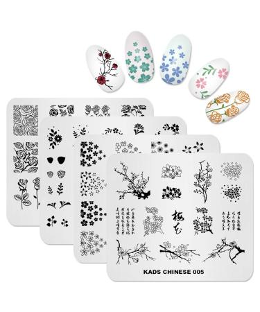 KADS Nail Art Stamp Plate Flower Series Nail stamping plate Template Image Plate Nail Art DIY Decoration Tool