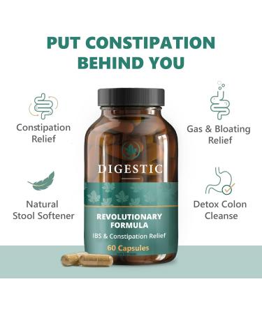 Digestic - Natural Laxative for Constipation Relief, Stool Softener for Bloating and Gas - Pack of 3 Bottles - Buy Online on GoSupps.com