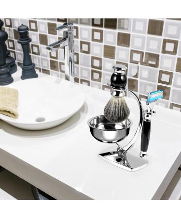 Grutti Premium Razor Brush Set - Complete Shaving Kit for Men Compatible with Fusion 5 - Gift Set with Stand Bowl & Brush - Black - Buy Online on GoSupps.com