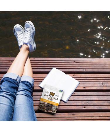 Savory Wild Vegan Portabella Mushroom Jerky - Gluten Free, Non-GMO, Roasted Garlic & Black Pepper - Buy Online on GoSupps.com