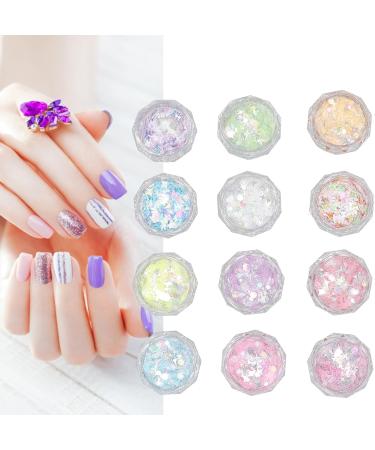 Nail Art Sequins Nail Sequins 12 DIY Nail Non-toxic and Durable for Shop for Travel for Nail Art Lovers for Home - Buy Online on GoSupps.com