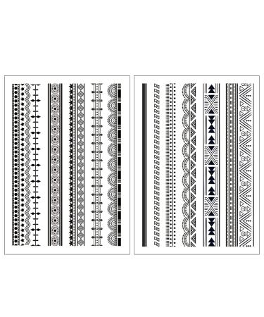 Everjoy Waterproof Temporary Tattoo Stickers - 10+ Black Boho Tribal Designs for Arm, Wrist, Leg Circle - Buy Online on GoSupps.com