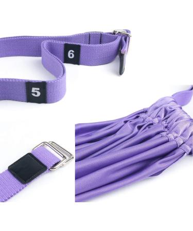 Yogagurt Stretch Band Premium Polyester Cotton Yoga Belt for Inversion Stretching Flexibility Training & Pilates Purple 1 Piece - Buy Online on GoSupps.com