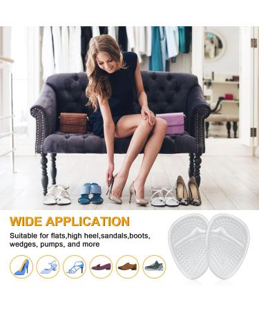 High Heel Inserts Cushion Pads - 2 Pairs for Men & Women | Stop Feet from Sliding Forward, Relieve Ball of Foot Pain | Reusable Metatarsal Pads - Clear - Buy Online on GoSupps.com