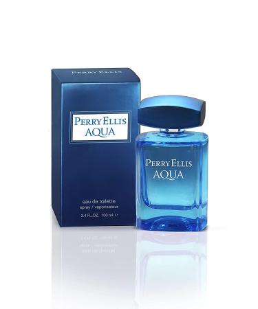 Perry Ellis Aqua Men 4 Pc Gift Set - 3.4oz EDT Spray, 0.25oz EDT Spray, 6.8oz Body Spray, 1.7oz Shower Gel - Buy Online on GoSupps.com