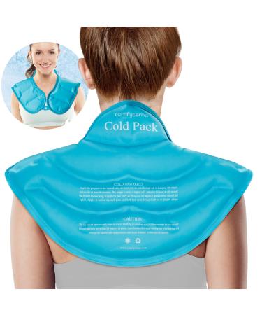 Neck Shoulder Ice Pack, Comfytemp Large Reusable Gel Ice Pack for Neck and Shoulders, Cold Pack Wrap for Upper Back Pain Relief, Cold Compress Therapy for Injuries, Swelling, Bruises, Inflammation