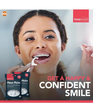 SOL Dental Floss Sticks - 150pk | Portable & Durable Tooth Floss Harps | Premium Polymer Thread | Dental Floss Picks for Effective Oral Care - Buy Online on GoSupps.com