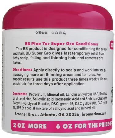 Pine Tar Super Gro Hair and Scalp Bonus 6oz - Mega Moisture for Healthy Hair - 1 Pack - Buy Online on GoSupps.com