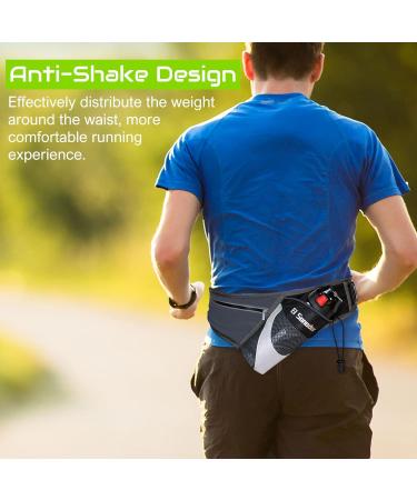 EI Sonador Running Belt with Water Bottle Holder - Hydration Waist Pack for Men and Women - Reflective Adjustable Fanny Bag in Gray - Buy Online on GoSupps.com
