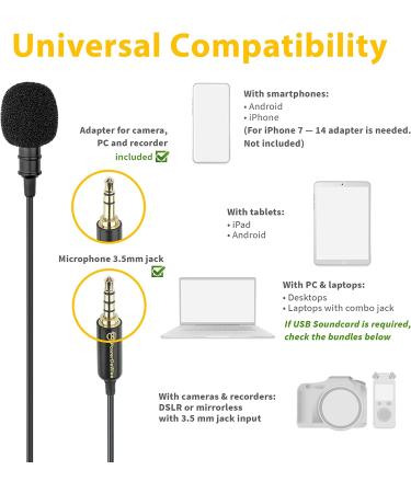 PowerDeWise Dual Lavalier Clip-On Microphones Set - Professional Grade Lapel Mics for Interviews - Compatible with iPhone, Android, Camera - Noise Cancelling 3.5mm Mic for Blogging and Video Recording - Buy Online on GoSupps.com