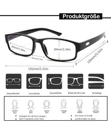Cojwis 6 Pack Reading Glasses for Men & Women - Blue Light Filter Fashion Glasses for PC Gaming & Reading Aid (2.75x - Black) - Buy Online on GoSupps.com