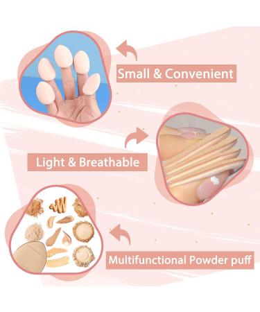 12-Piece Finger Mini Powder Puff Set for Foundation & Concealer - Soft Cosmetic Sponge for Mineral Makeup - Yellow - Buy Online on GoSupps.com