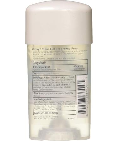 Almay Clear Gel Anti-Perspirant and Deodorant, Fragrance Free 2.25oz Stick, Pack of 3 - Buy Online on GoSupps.com