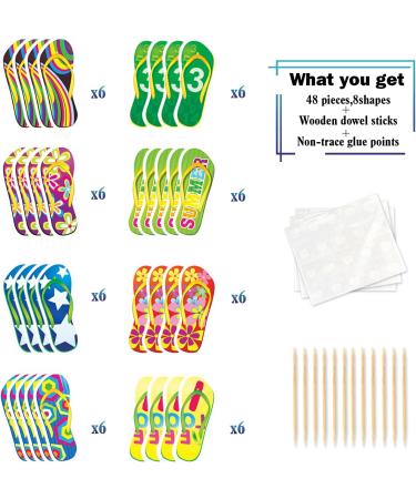48pcs Beach Slippers 8 Shape Cupcake Toppers - Summer Hawaii Cupcake Toppers - Buy Online on GoSupps.com