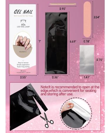 EBANKU 20 PCS Gel Nail Strips Gel Nail Strips Full Wraps Adhesive Gel Nail Stickers with Nail File and Stick(UV/LED Lamp Required)-3 # 3 - Buy Online on GoSupps.com