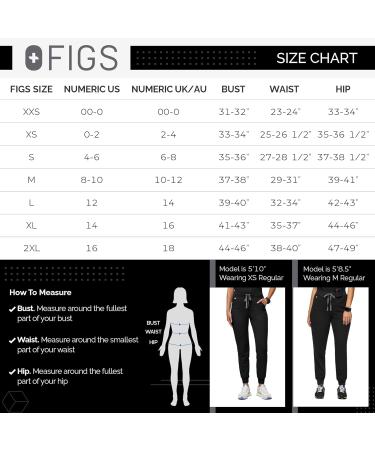 FIGS Zamora High Waisted Jogger Style Scrub Pants for Women - Slim Fit, 6 Pockets, High Rise, Yoga Waistband - Black (Regular, Medium) - Buy Online on GoSupps.com