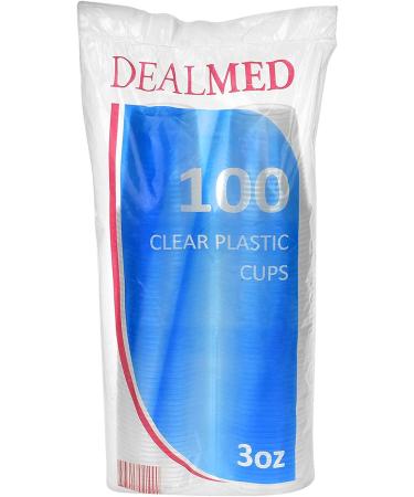 Dealmed 3 oz Clear Disposable Plastic Cups - 100 Count | 100% Recyclable Cups for Doctor's Offices, Schools, Hospitals, and Home - Buy Online on GoSupps.com