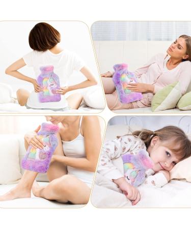 Unicorn Plush Hot Water Bottle with Washable Cover - 1L Natural Rubber, Purple - Buy Online on GoSupps.com