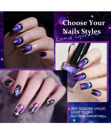Major Dijit Cat Eye Nail Polish - Quick Dry Glitter Vegan & Cruelty-Free Purple Nail Art for Salons - Buy Online on GoSupps.com