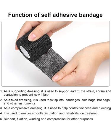 GNCLOUD 6pcs Black Cohesive Bandages 2.5cm x 4.5m - Elastic Sports Tape for Ankle Support and First Aid - Buy Online on GoSupps.com