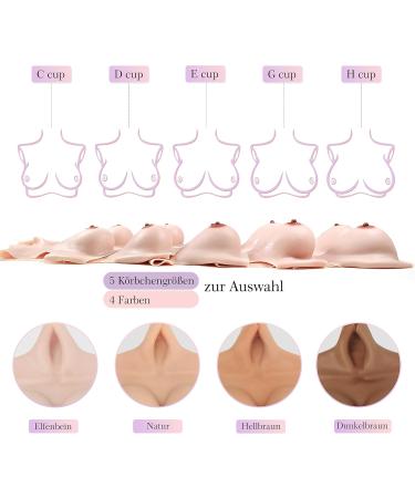Roanyer Silicone Breasts for Crossdressers | East-West Outward-Directional Breastplate | Transgender & Drag Queen Prosthesis | D Cup Natural Fill - Buy Online on GoSupps.com