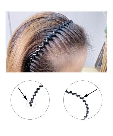 Zhio Wavy Hairband - Multi-Style Metal Hair Hoop Black Non-Slip Unisex Hairband for Yoga & Sports - International Shipping Available - Buy Online on GoSupps.com