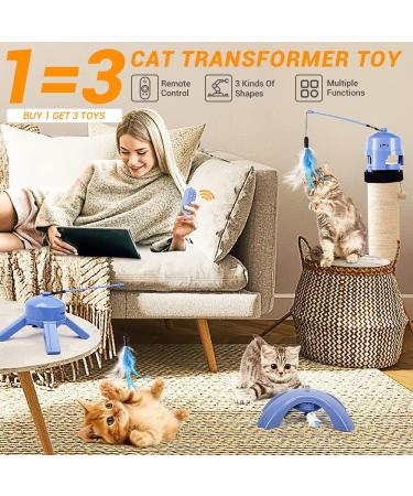Greenvine Transformer Cat Toy: Smart Sensing Interactive Feather Toy 3 in 1 with Remote Control | For Indoor Cats - Buy Online on GoSupps.com