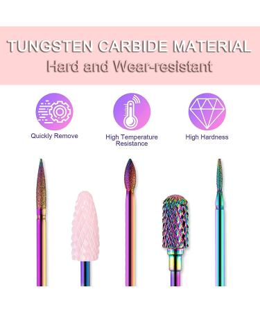 ENGERWALL 11pcs Tungsten Carbide Nail Drill Bits Set - Electric Nail File & Ceramic Acrylic Gel Kit for Home Salon Manicure Pedicure - Buy Online on GoSupps.com