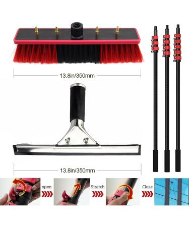 Water Fed Pole Kit Water Fed Cleaning System With Aluminum Alloy Retractable Rod&Water Fed Brush&Squeegee&Hose Tap Connector&12+8m Water Pipe Combination Window Cleaning Equipment 5.4M - Buy Online on GoSupps.com
