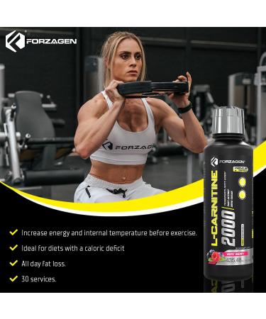 Forzagen L-Carnitine 2000 Liquid with Vitamin B6 - Acetyl L-Carnitine & L-Tartrate - 30 Servings (Very Berry) - Buy Online on GoSupps.com