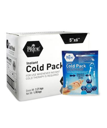 Medpride Instant Cold Pack (5x 6)  Set of 24 Disposable Cold Therapy Ice Packs for Pain Relief, Swelling, Inflammation, Sprains, Strained Muscles, Toothache  for Athletes & Outdoor Activities 5x6 Inch (Pack of 24)
