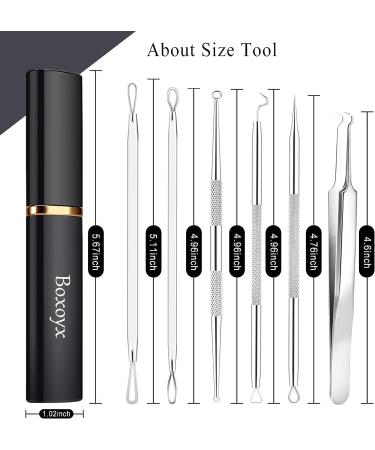 Pimple Popper Tool Kit - 6Pcs Blackhead Remover Comedone Extractor Set in Metal Case - Buy Online on GoSupps.com