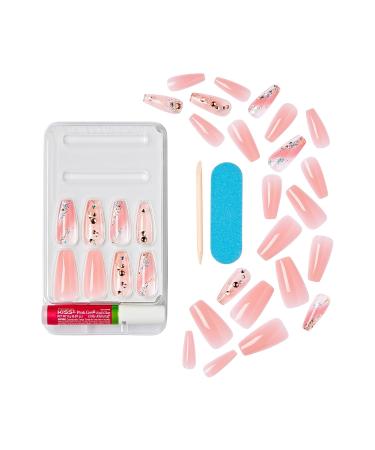 KISS Jelly Fantasy Press On Nails - Multicolor Long Coffin Shape with Glue & Accessories - 28 Nails Set - Buy Online on GoSupps.com