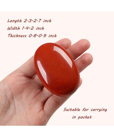 MAIBAOTA 2.4" Red Jasper Healing Crystal Gemstones Pocket Polished Gifts Oval Shape Reiki Spiritual Energy Nature Crystals for Women Men Relief Balancing Stress Divination Meditation - Buy Online on GoSupps.com
