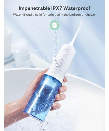 Water Dental Flosser - Portable Cordless Oral Irrigator 320ML Rechargeable IPX7 Waterproof 4 Modes for Home & Travel - Buy Online on GoSupps.com