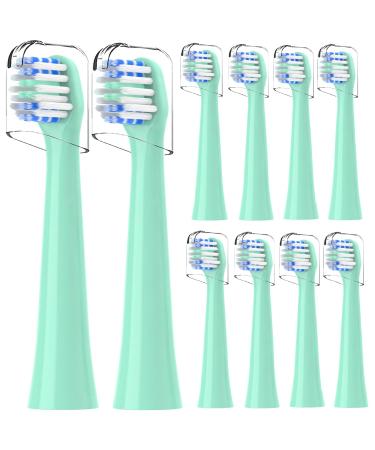 Toothbrush Replacement Heads Compatible with Colgate Hum - Brush Heads Compatible with Hum Connected Smart Battery Electric Toothbrush 10 Count Green 10 Count (Pack of 1) Green