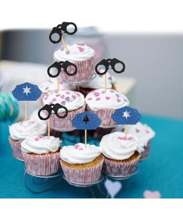 MonMon & Craft Congrats Officer Cupcake Toppers/Future Police Graduation Cupcake Decor/Class of 2024 Cupcake Toppers/Police Academy Graduation Party Cupcake Decorations Black Blue Glitter 24 Pcs - Buy Online on GoSupps.com