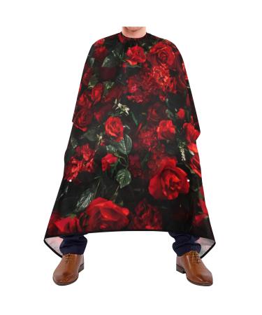 Bolaz Waterproof Barber Cape - Floral Red Rose Haircut Bib Haircut Cape for Men Unisex Hair Cutting Cape(2na5f) Multicolor one size